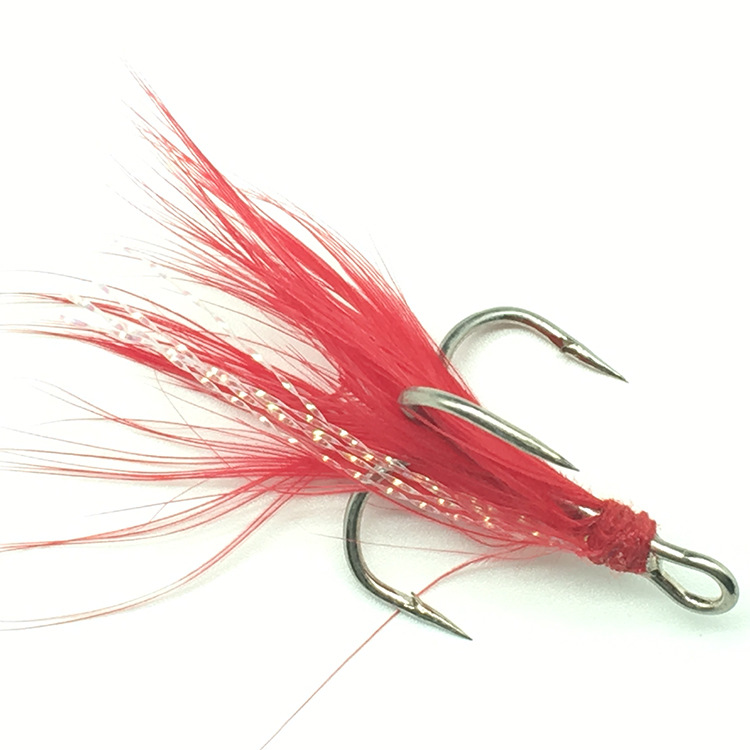 Câu Cá Móc Treble Dụ Đỏ Trắng  - đánh giá và giá Fishing Hook Size